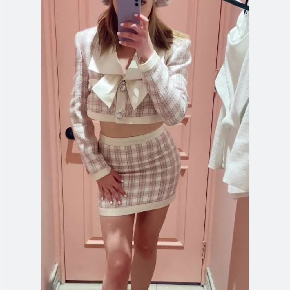 NWT Nana Jacqueline Alexa Bow Blazer & Skirt Set